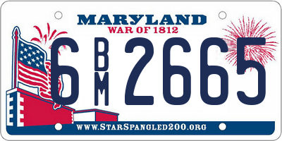 MD license plate 6BM2665