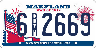 MD license plate 6BM2669