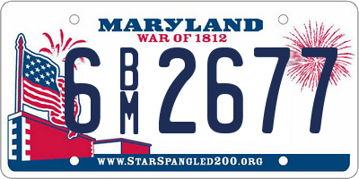 MD license plate 6BM2677