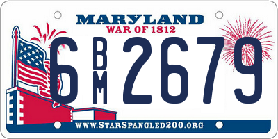 MD license plate 6BM2679