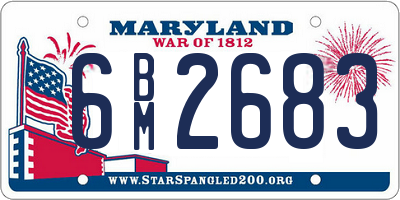 MD license plate 6BM2683