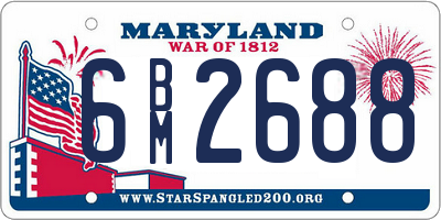 MD license plate 6BM2688