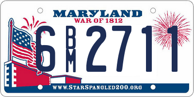 MD license plate 6BM2711
