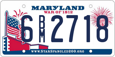 MD license plate 6BM2718