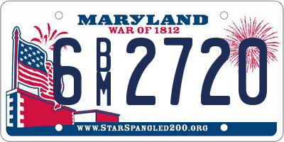 MD license plate 6BM2720