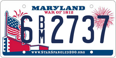 MD license plate 6BM2737