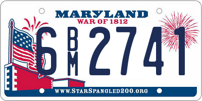 MD license plate 6BM2741