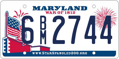 MD license plate 6BM2744