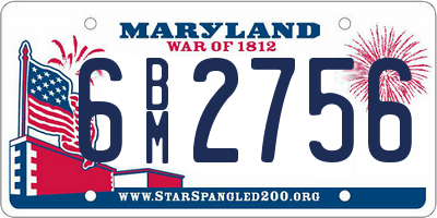 MD license plate 6BM2756