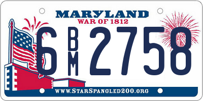 MD license plate 6BM2758