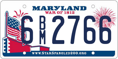 MD license plate 6BM2766