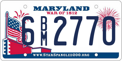 MD license plate 6BM2770