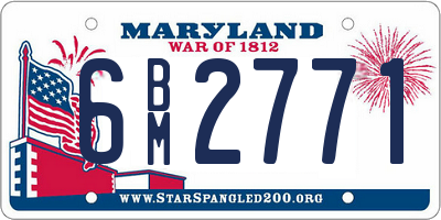 MD license plate 6BM2771