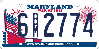 MD license plate 6BM2774