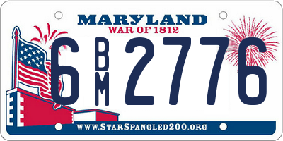 MD license plate 6BM2776