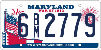 MD license plate 6BM2779