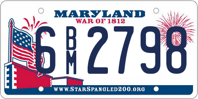 MD license plate 6BM2798