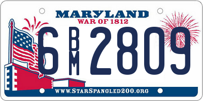 MD license plate 6BM2809