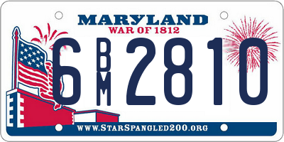 MD license plate 6BM2810