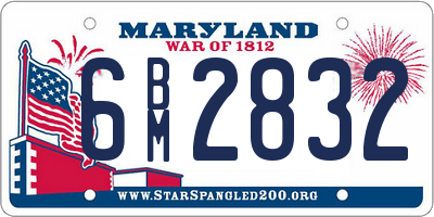 MD license plate 6BM2832