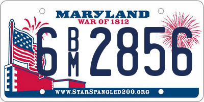 MD license plate 6BM2856