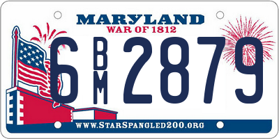 MD license plate 6BM2879