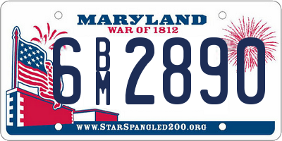 MD license plate 6BM2890