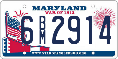 MD license plate 6BM2914