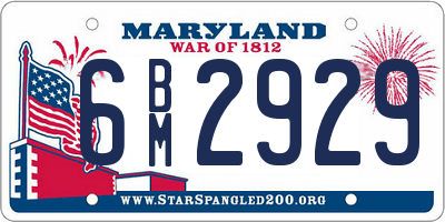 MD license plate 6BM2929
