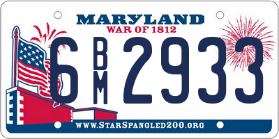 MD license plate 6BM2933