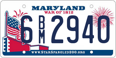 MD license plate 6BM2940