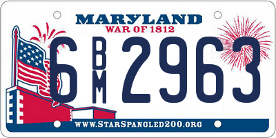 MD license plate 6BM2963