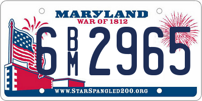 MD license plate 6BM2965