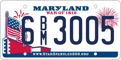 MD license plate 6BM3005