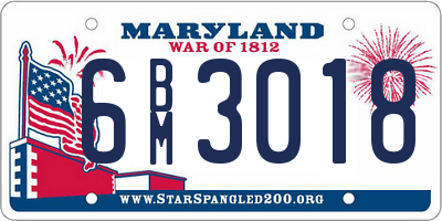 MD license plate 6BM3018