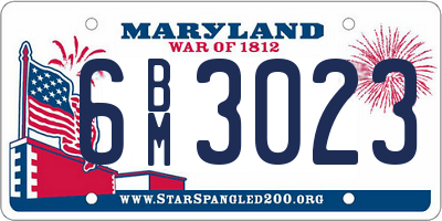 MD license plate 6BM3023