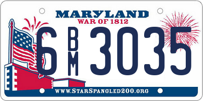 MD license plate 6BM3035