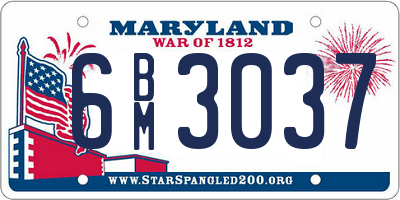 MD license plate 6BM3037
