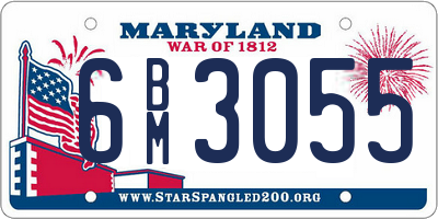 MD license plate 6BM3055