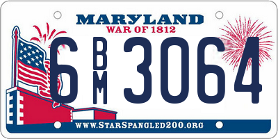MD license plate 6BM3064