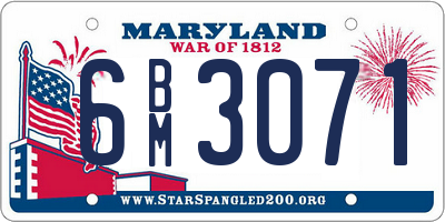 MD license plate 6BM3071