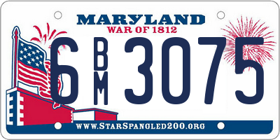 MD license plate 6BM3075