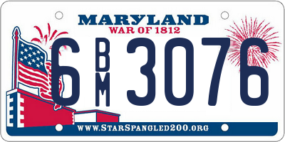MD license plate 6BM3076