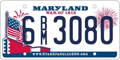 MD license plate 6BM3080