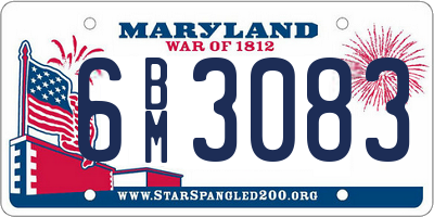MD license plate 6BM3083