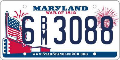 MD license plate 6BM3088