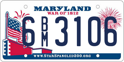 MD license plate 6BM3106