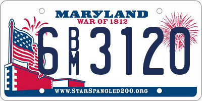MD license plate 6BM3120