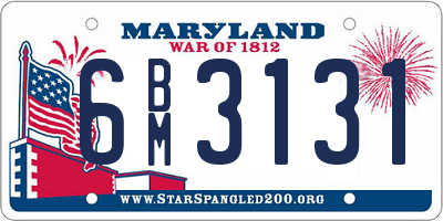 MD license plate 6BM3131