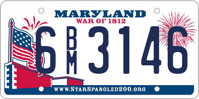 MD license plate 6BM3146